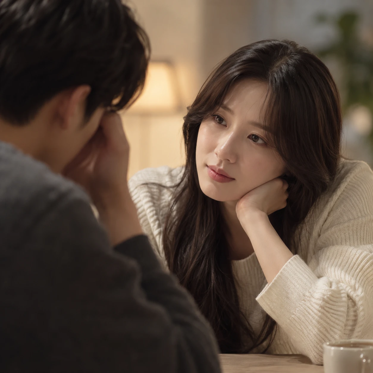 너어 — 상대의 이야기를 조용히 들어 주는 모습